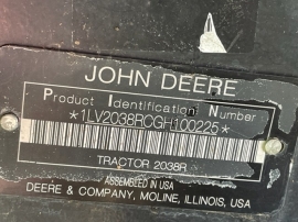 2017, John Deere , 2038R, 629